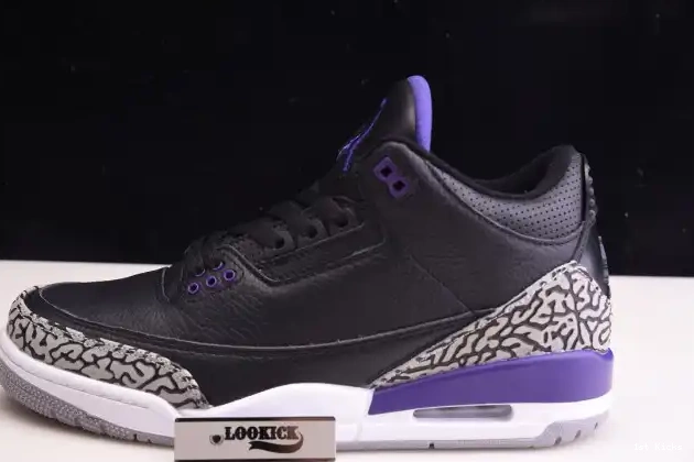 1st Kicks Court 3 Black Jordan Air Purple Retro CT8532-050 0520